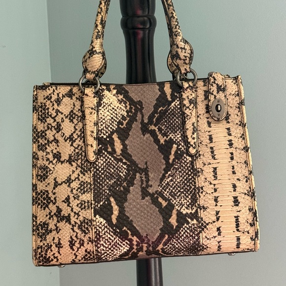Coach Snake Print Satchel - Three Compartments EUC - Picture 5 of 16